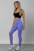 Купить Легинсы для фитнеса женские фиолетового цвета 1004F, фото 19