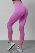 Купить Легинсы для фитнеса женские розового цвета 1004R, фото 11