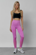 Купить Легинсы для фитнеса женские розового цвета 1004R, фото 16