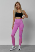 Купить Легинсы для фитнеса женские розового цвета 1004R, фото 17