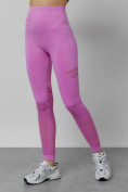 Купить Легинсы для фитнеса женские розового цвета 1004R, фото 8