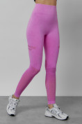 Купить Легинсы для фитнеса женские розового цвета 1004R, фото 9