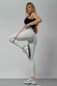 Купить Легинсы для фитнеса женские белого цвета 1005Bl, фото 7