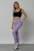 Купить Легинсы для фитнеса женские фиолетового цвета 1005F, фото 13