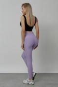 Купить Легинсы для фитнеса женские фиолетового цвета 1005F, фото 14