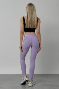 Купить Легинсы для фитнеса женские фиолетового цвета 1005F, фото 15