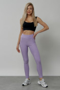 Купить Легинсы для фитнеса женские фиолетового цвета 1005F, фото 19