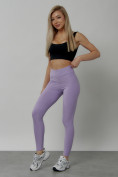 Купить Легинсы для фитнеса женские фиолетового цвета 1005F, фото 20