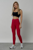 Купить Легинсы для фитнеса женские красного цвета 1005Kr, фото 19