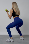 Купить Легинсы для фитнеса женские синего цвета 1005S, фото 17