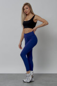 Купить Легинсы для фитнеса женские синего цвета 1005S, фото 20