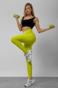 Купить Легинсы для фитнеса женские салатового цвета 1005Sl, фото 12