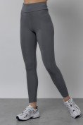 Купить Легинсы для фитнеса женские темно-серого цвета 1005TC, фото 2
