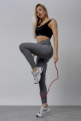 Купить Легинсы для фитнеса женские темно-серого цвета 1005TC, фото 8