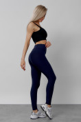 Купить Легинсы для фитнеса женские темно-синего цвета 1005TS, фото 16