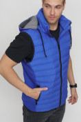 Купить Жилетка утепленная спортивная мужская синего цвета 10152S, фото 9