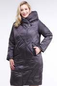 Купить Куртка зимняя женская стеганная темно-серого цвета 105-917_58TC, фото 2