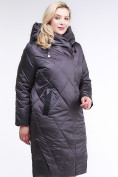 Купить Куртка зимняя женская стеганная темно-серого цвета 105-917_58TC, фото 3