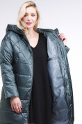 Купить Куртка зимняя женская стеганная темно-зеленого цвета 105-918_16TZ, фото 2
