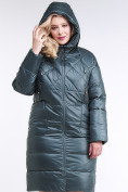 Купить Куртка зимняя женская стеганная темно-зеленого цвета 105-918_16TZ, фото 6