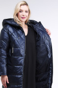 Купить Куртка зимняя женская стеганная темно-синего цвета 105-918_23TS, фото 6