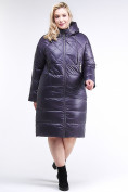 Купить Куртка зимняя женская стеганная темно-фиолетового цвета 105-918_24TF