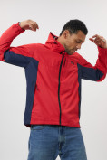 Купить Ветровка спортивная с капюшоном мужская красного цвета 10821Kr, фото 2
