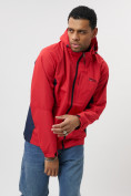 Купить Ветровка спортивная с капюшоном мужская красного цвета 10821Kr, фото 14