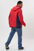 Купить Ветровка спортивная с капюшоном мужская красного цвета 10821Kr, фото 5