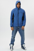 Купить Ветровка спортивная с капюшоном мужская синего цвета 10821S, фото 9
