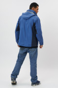 Купить Ветровка спортивная с капюшоном мужская синего цвета 10821S, фото 5