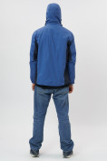 Купить Ветровка спортивная с капюшоном мужская синего цвета 10821S, фото 6