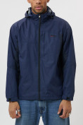 Купить Ветровка спортивная с капюшоном мужская темно-синего цвета 10821TS, фото 11