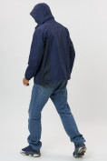 Купить Ветровка спортивная с капюшоном мужская темно-синего цвета 10821TS, фото 5