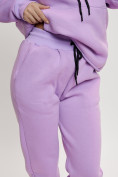 Купить Трикотажный спортивный костюм женский с начесом фиолетового цвета 1084F, фото 13