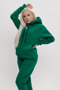 Купить Трикотажный спортивный костюм женский с начесом темно-зеленого цвета 1084TZ, фото 13