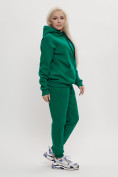Купить Трикотажный спортивный костюм женский с начесом темно-зеленого цвета 1084TZ, фото 7