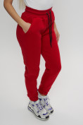 Купить Джоггеры женские на флисе зимние красного цвета 1097Kr, фото 2