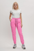 Купить Джоггеры женские на флисе зимние розового цвета 1097R, фото 2