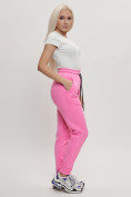 Купить Джоггеры женские на флисе зимние розового цвета 1097R, фото 5
