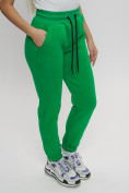 Купить Джоггеры женские на флисе зимние зеленого цвета 1097Z