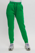Купить Джоггеры женские на флисе зимние зеленого цвета 1097Z, фото 3