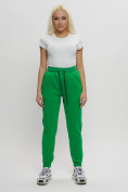 Купить Джоггеры женские на флисе зимние зеленого цвета 1097Z, фото 8