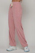 Купить Брюки трубы женские вельветовые спортивные розового цвета 109R, фото 13