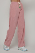 Купить Брюки трубы женские вельветовые спортивные розового цвета 109R, фото 14