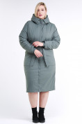 Купить Куртка зимняя женская классическая цвета хаки 110-905_7Kh, фото 2