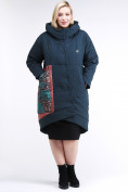 Купить Куртка зимняя женская классическая БАТАЛ темно-зеленого цвета 112-901_14TZ, фото 2