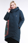 Купить Куртка зимняя женская классическая БАТАЛ темно-зеленого цвета 112-901_14TZ, фото 3