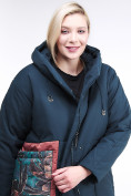 Купить Куртка зимняя женская классическая БАТАЛ темно-зеленого цвета 112-901_14TZ, фото 5