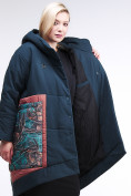 Купить Куртка зимняя женская классическая БАТАЛ темно-зеленого цвета 112-901_14TZ, фото 7